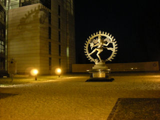 Shiva dancing outside Building 40, CERN